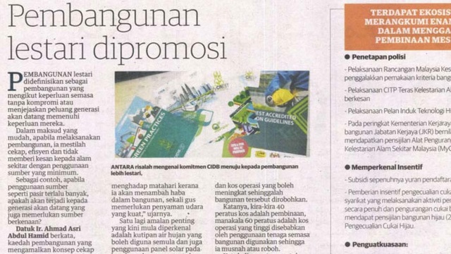 Pembangunan lestari dipromosi